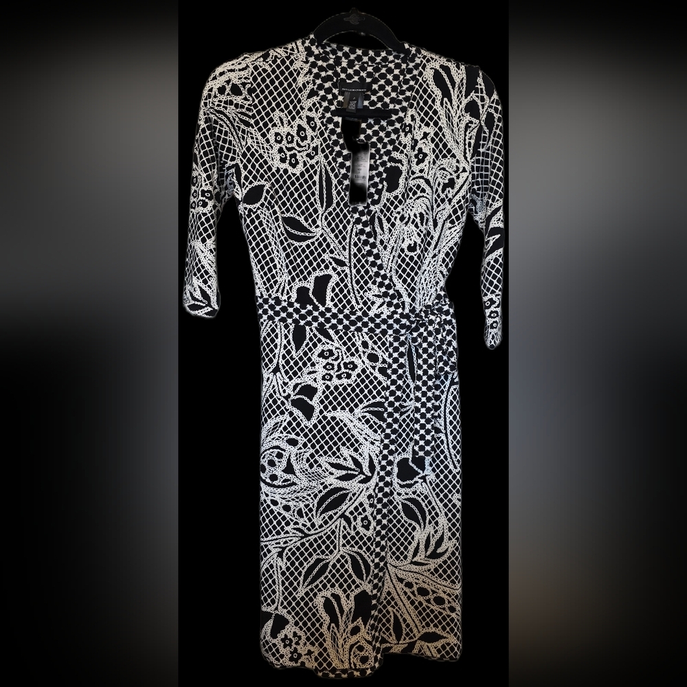 White House Black Market 3/4 Sleeve Reversible Wrap Dress